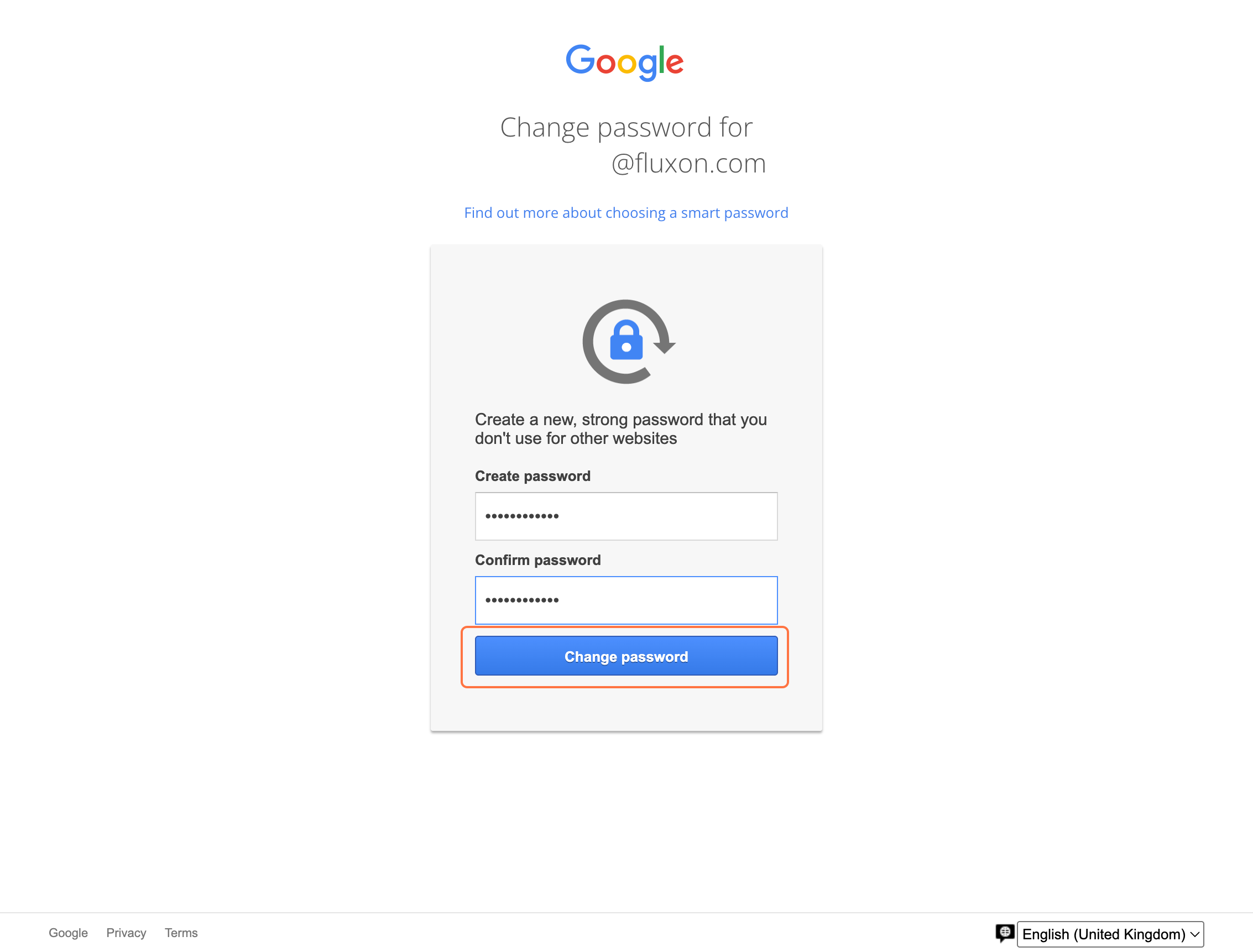 Choose your new password