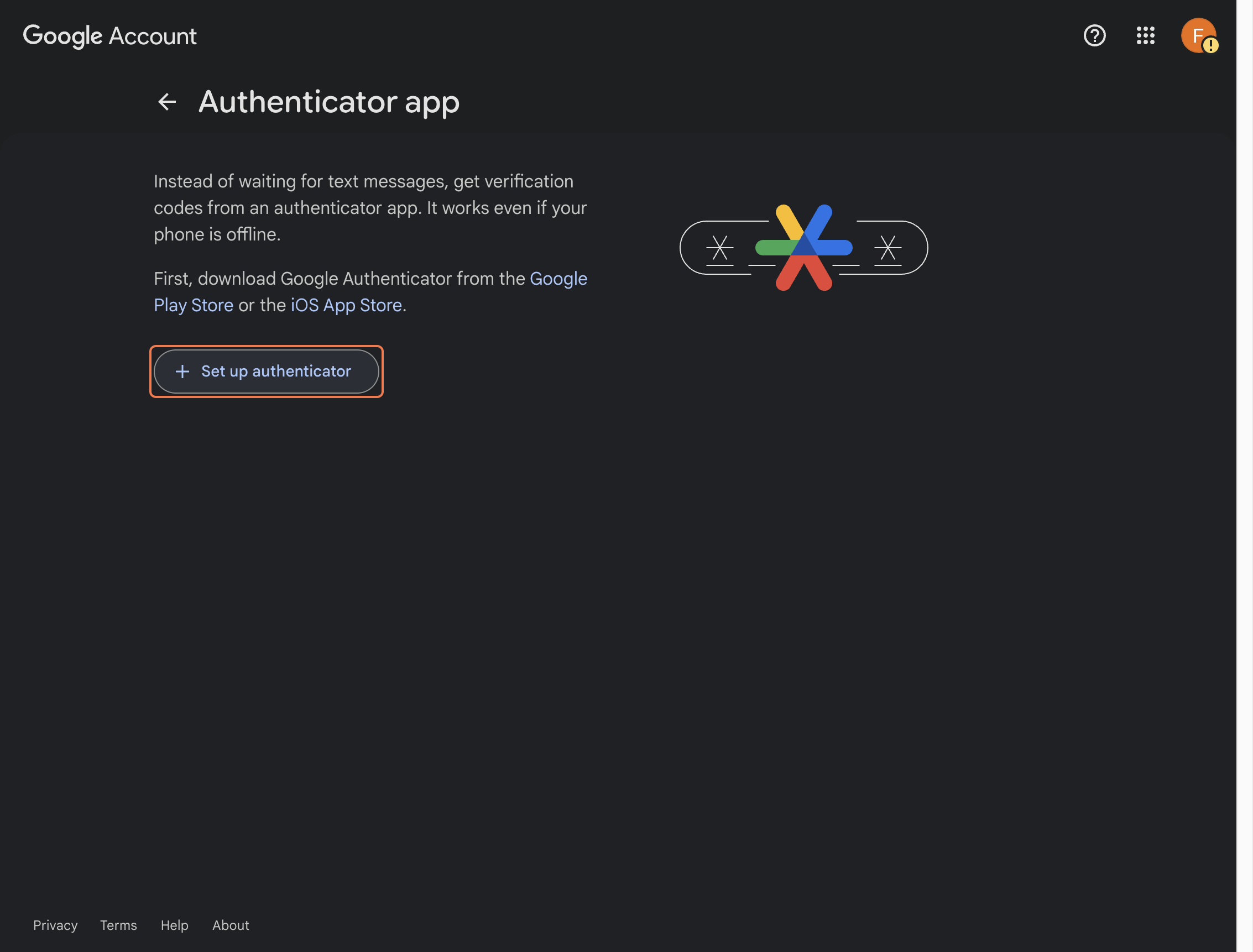 Set up authenticator