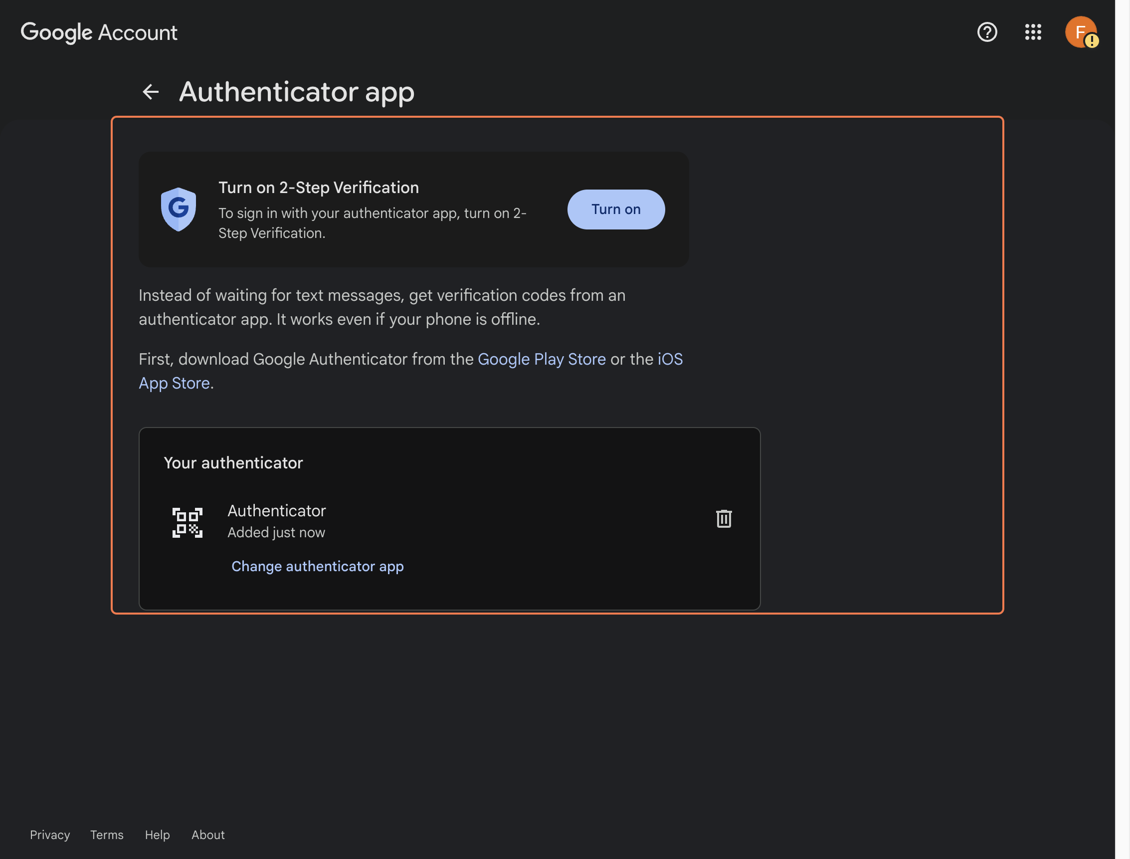 Turn on 2-step verification