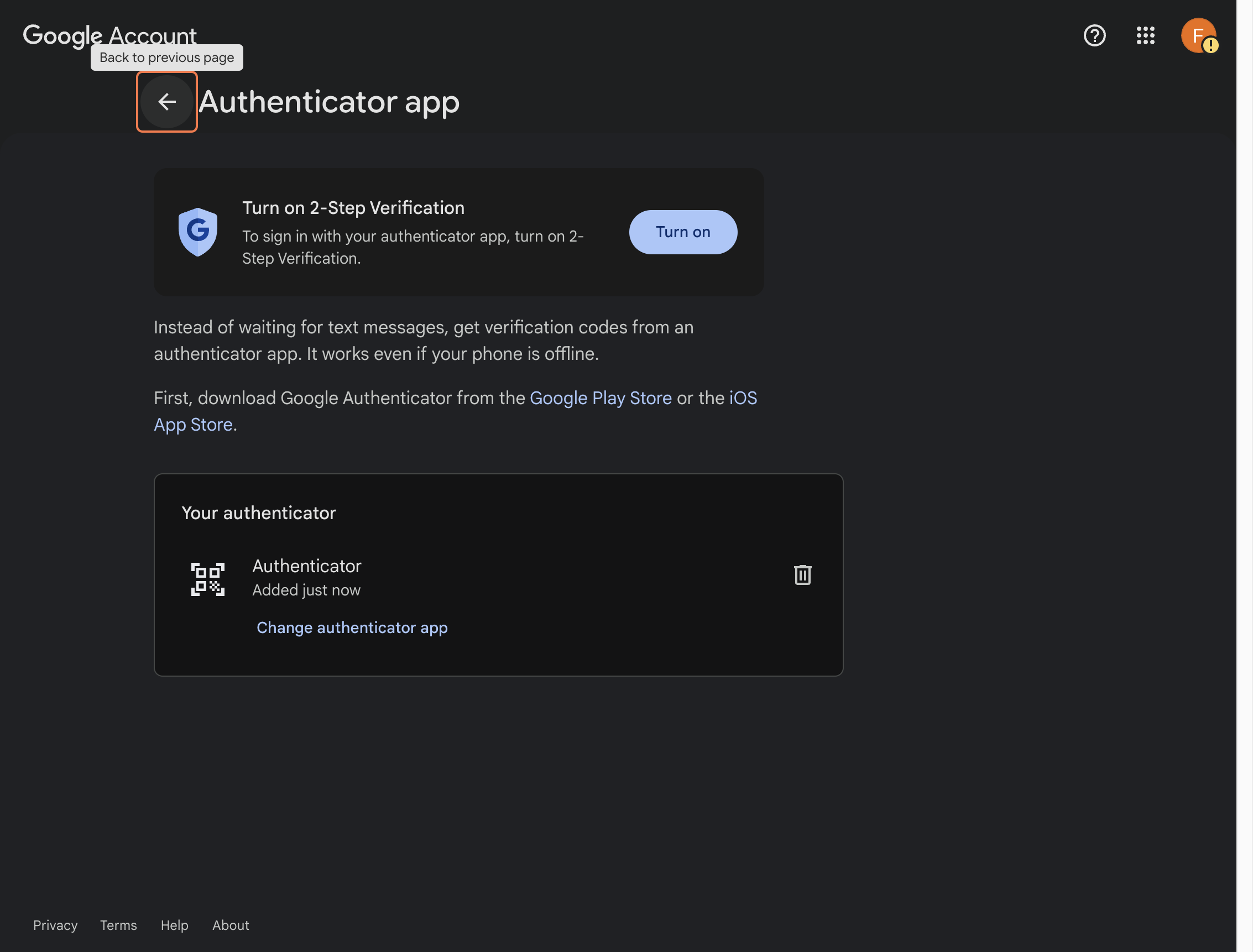 Back to previous page